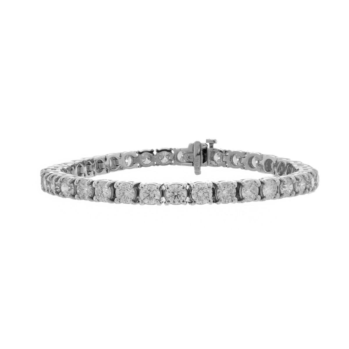 Diamond and Platinum Line Bracelet