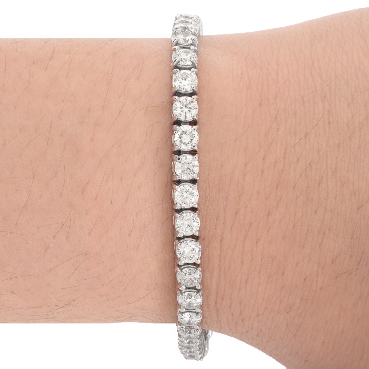 Diamond and Platinum Line Bracelet