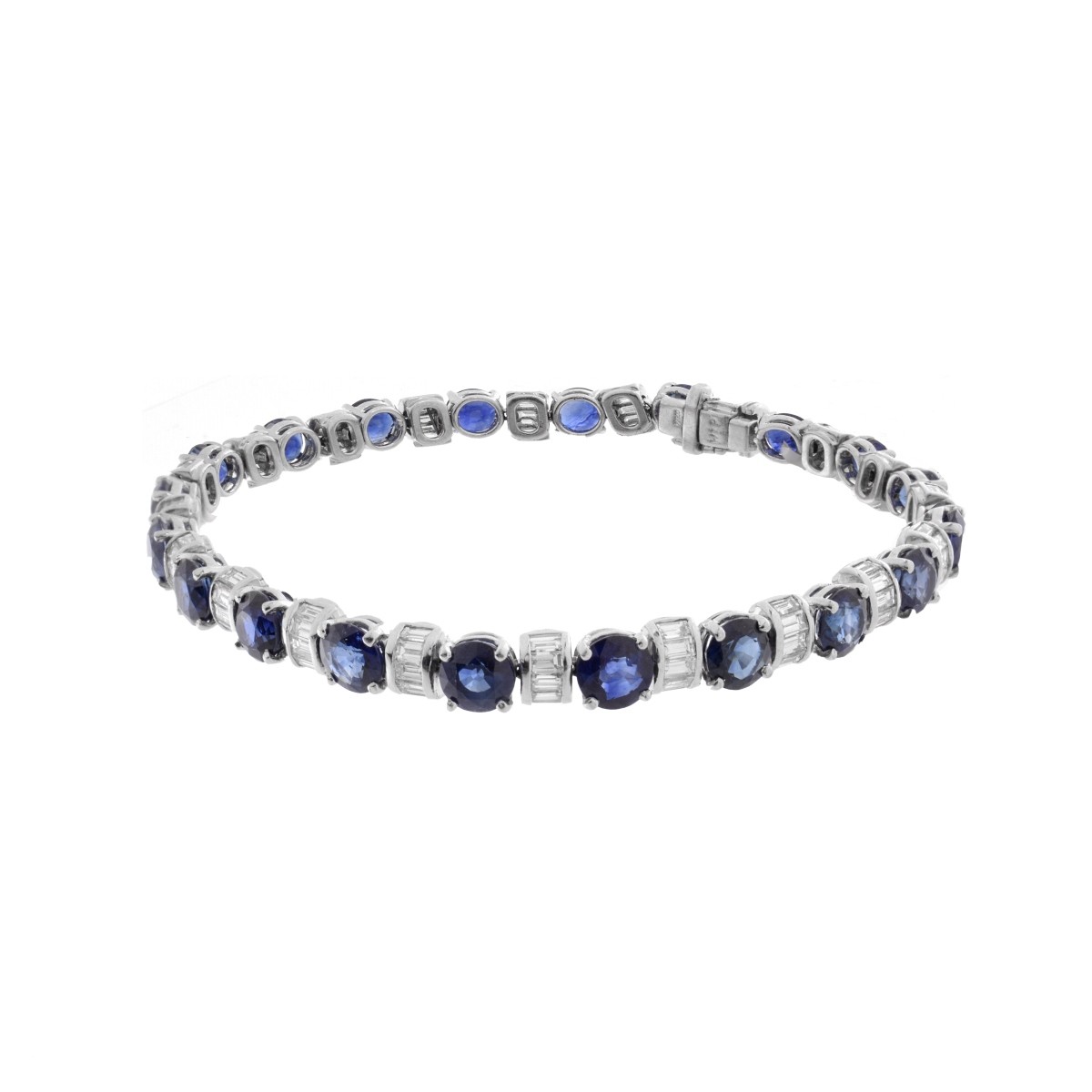 Sapphire, Diamond and Platinum Bracelet