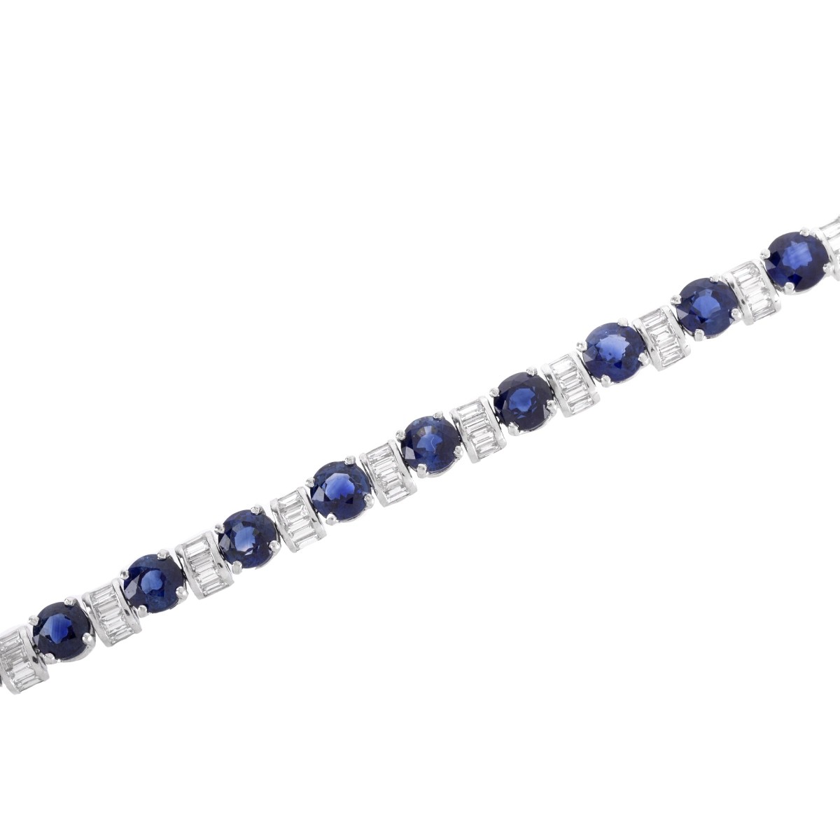 Sapphire, Diamond and Platinum Bracelet