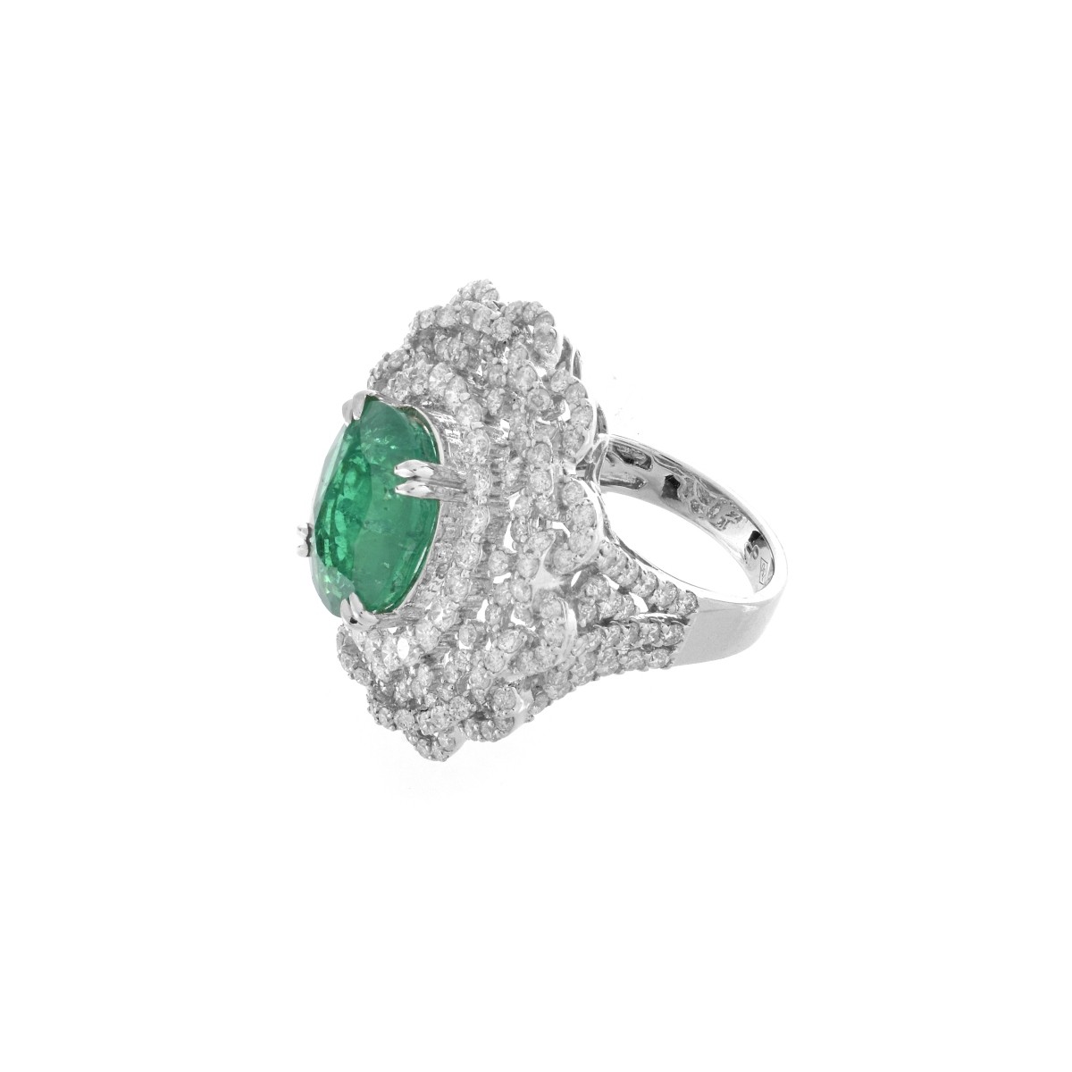 Emerald, Diamond and 18K Ring