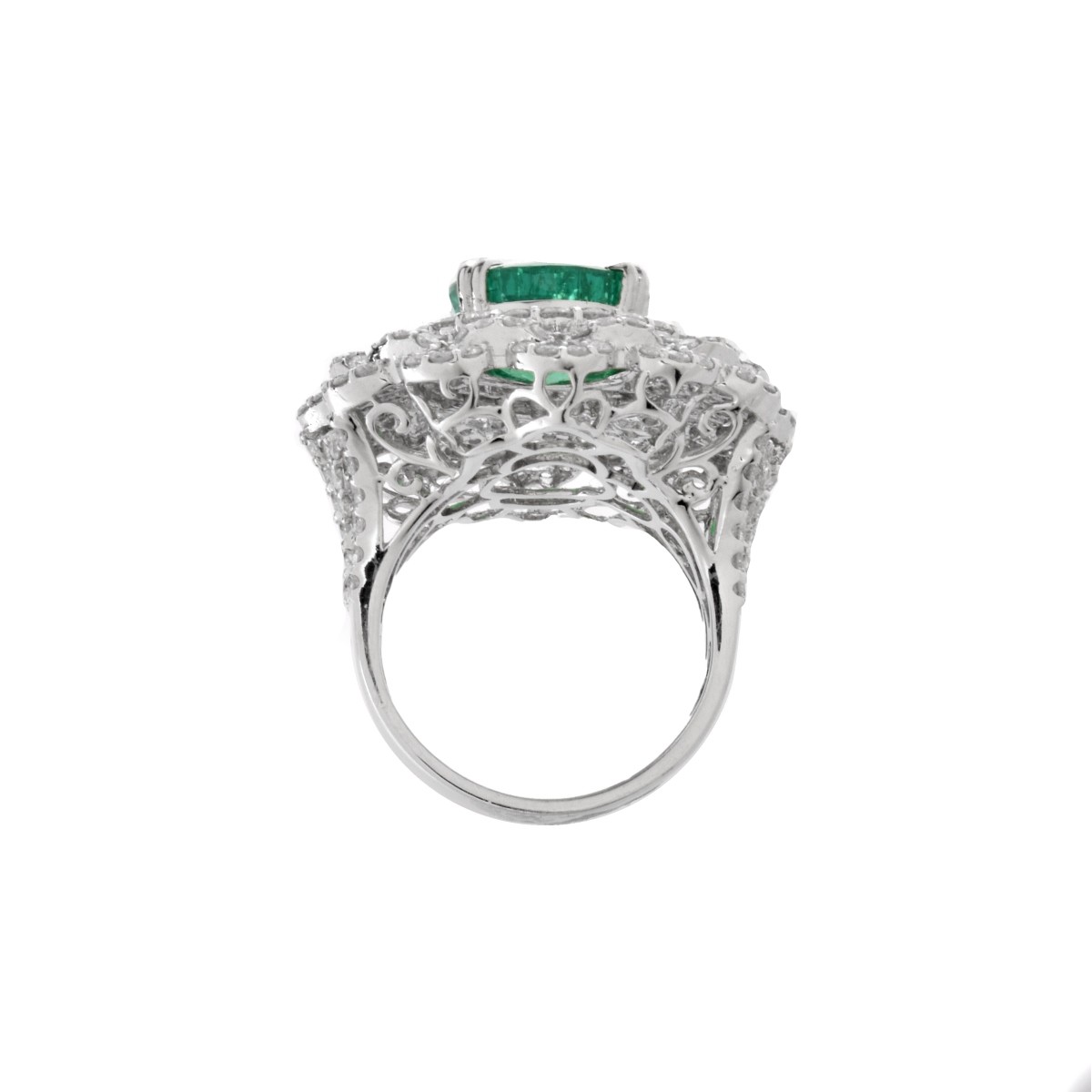 Emerald, Diamond and 18K Ring