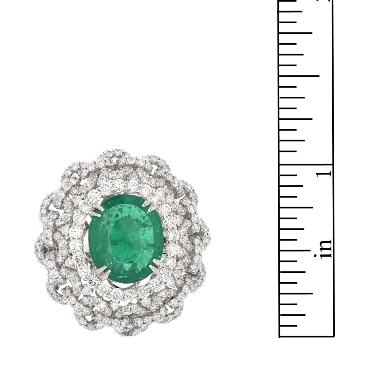 Emerald, Diamond and 18K Ring