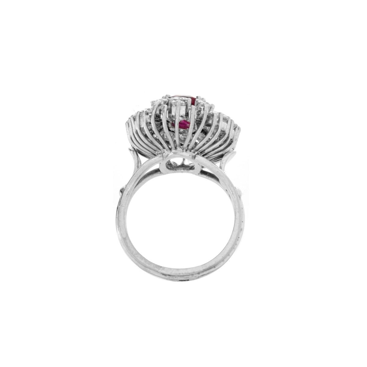 GIA Burma Ruby, Diamond and Platinum Ring