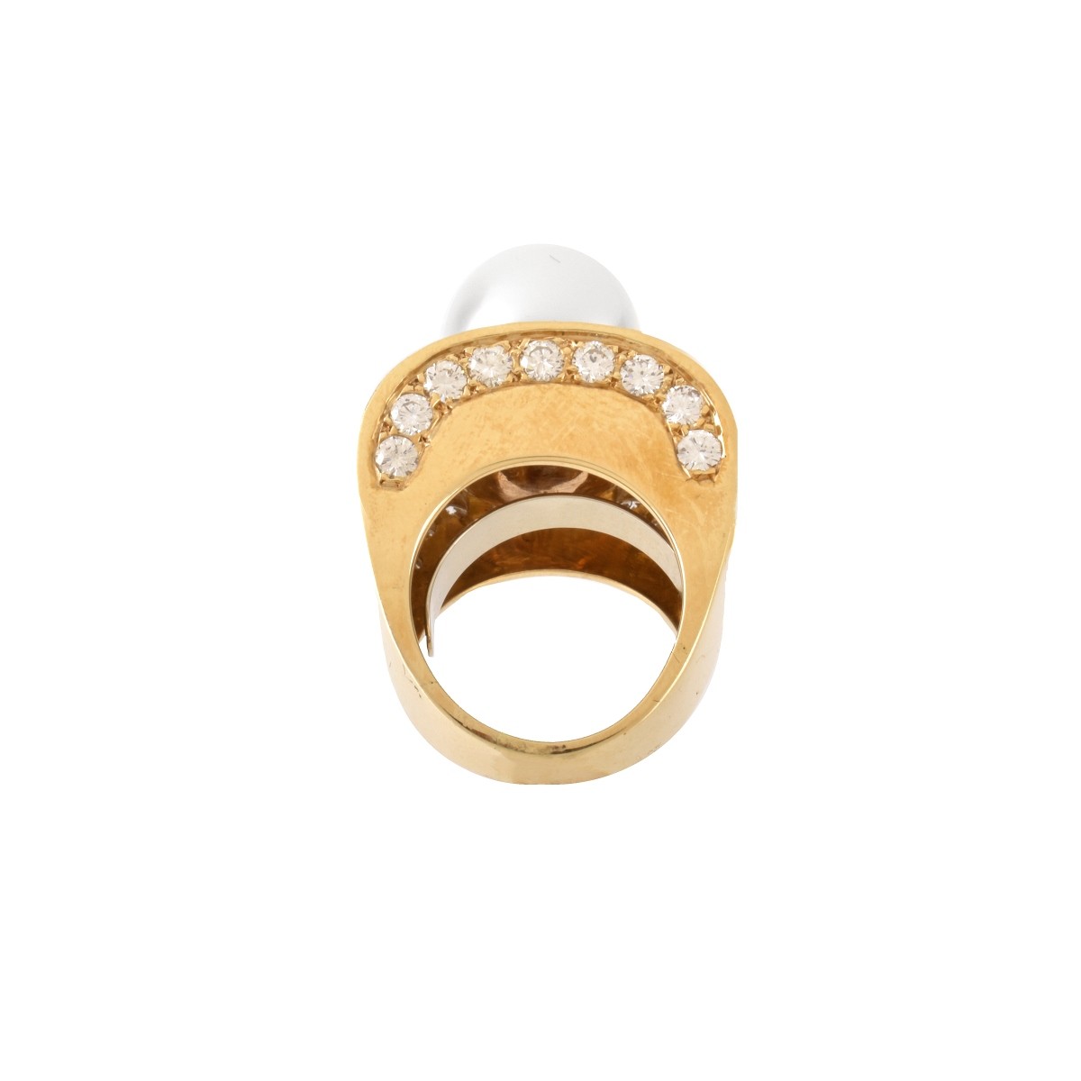 Diamond, Pearl and 18K Ring