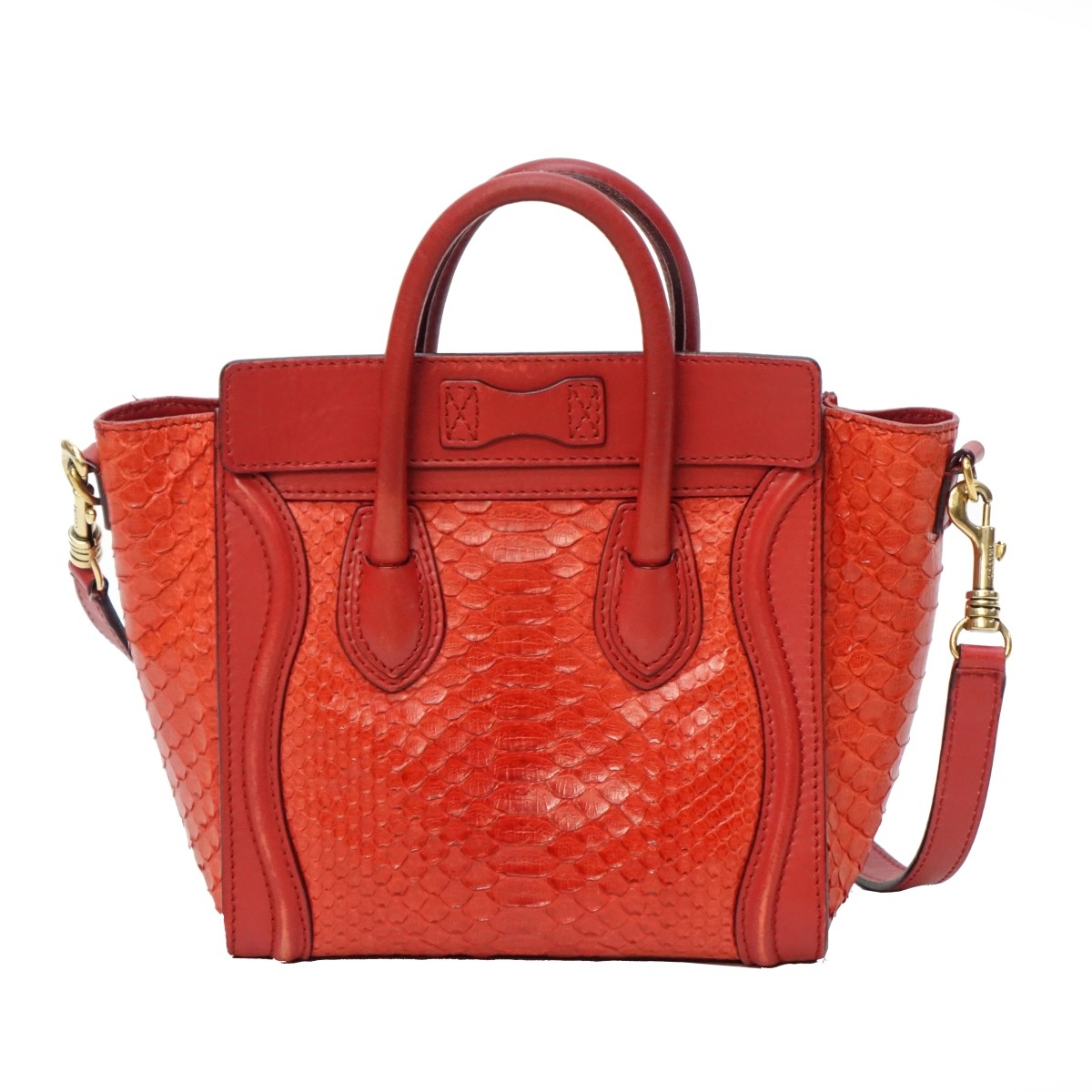 Celine Python Nano Luggage Tote Bag