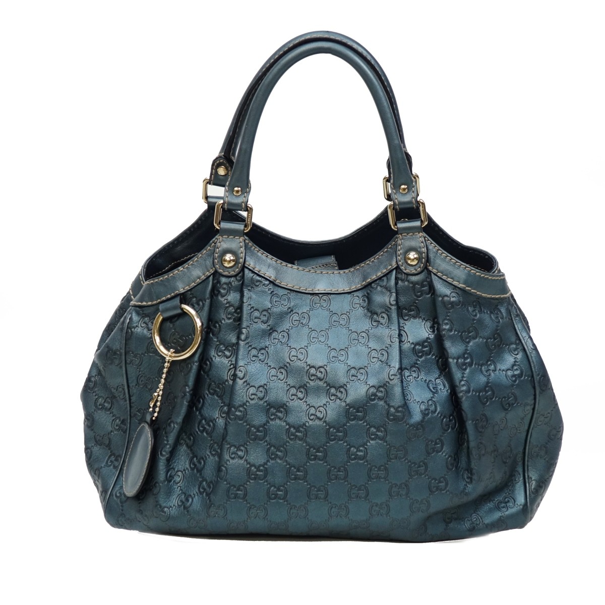 Gucci Metallic Blue Medium Sukey Tote