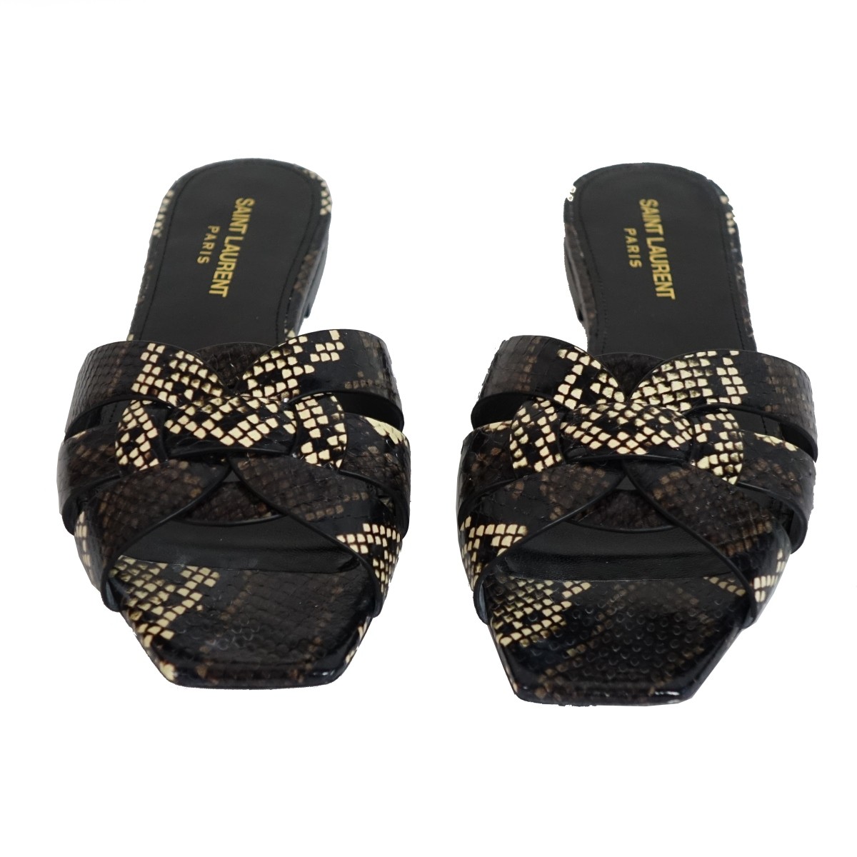 Saint Laurent Snakeskin Flat Sandals