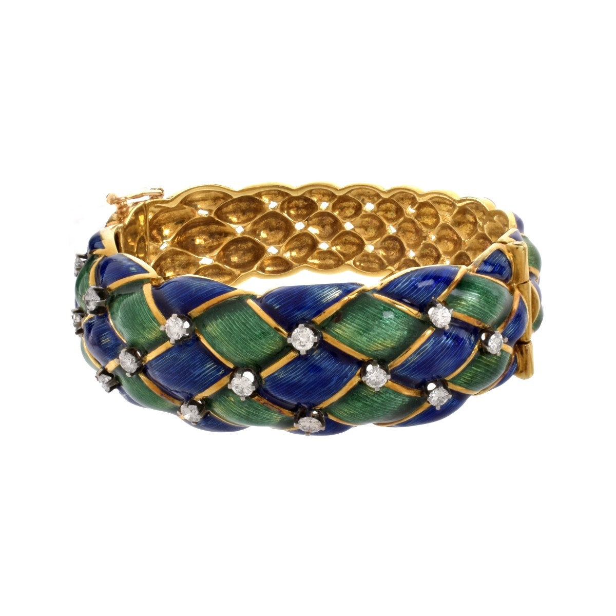 Diamond, Enamel and 18K Bracelet