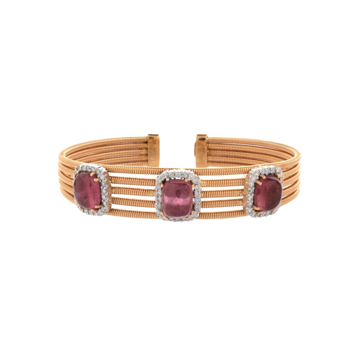 Tourmaline, Diamond and 18K Bracelet