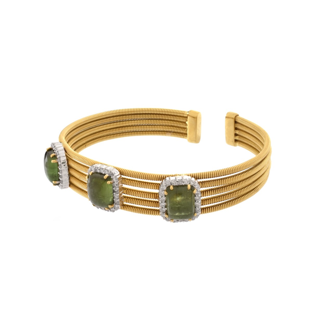 Tourmaline, Diamond and 18K Bracelet