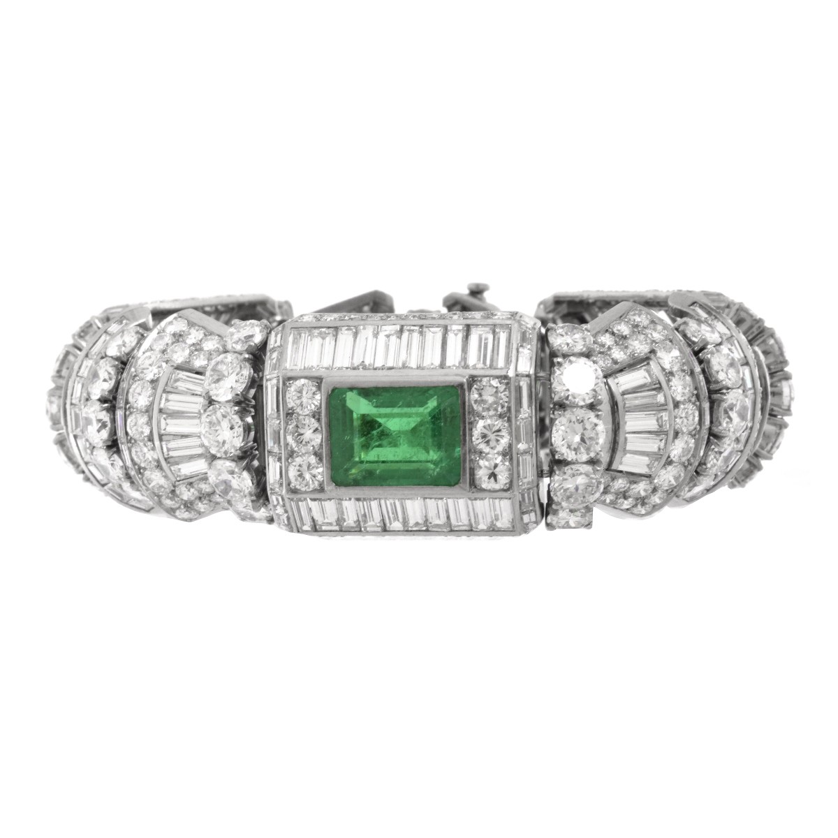 AGL Emerald, Diamond and Platinum Bracelet