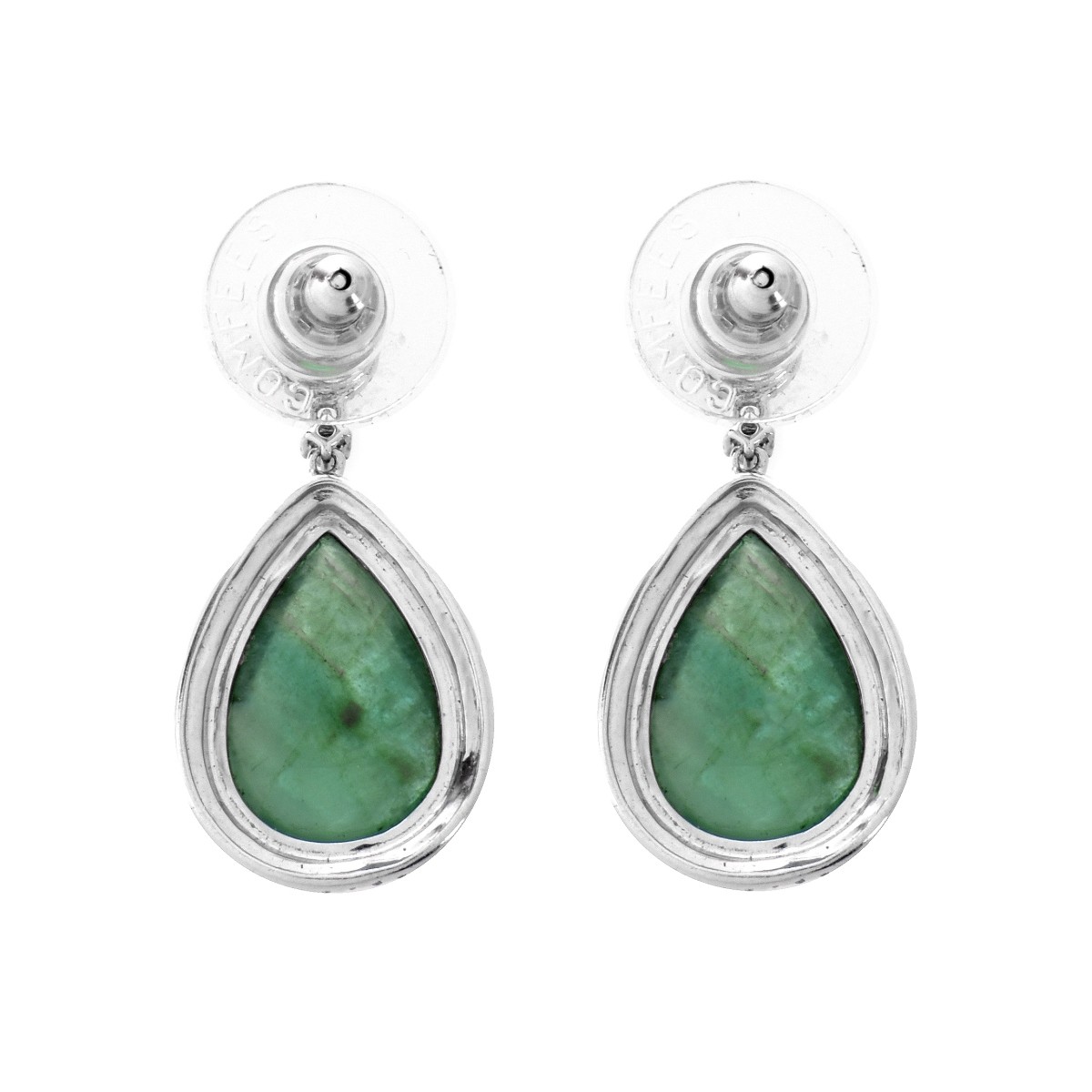 Emerald, Diamond and 18K Earrings