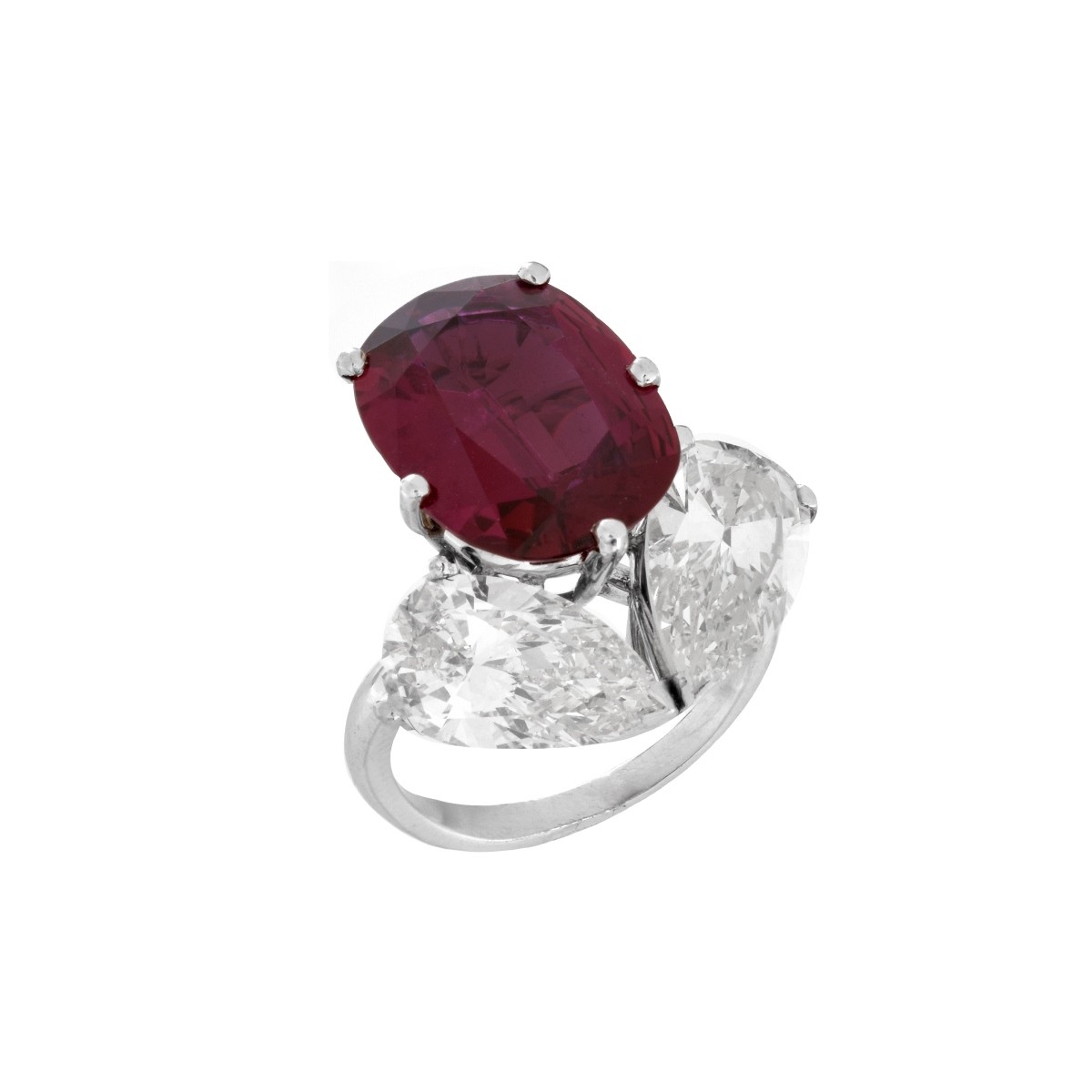 Ruby, Diamond and Platinum Ring