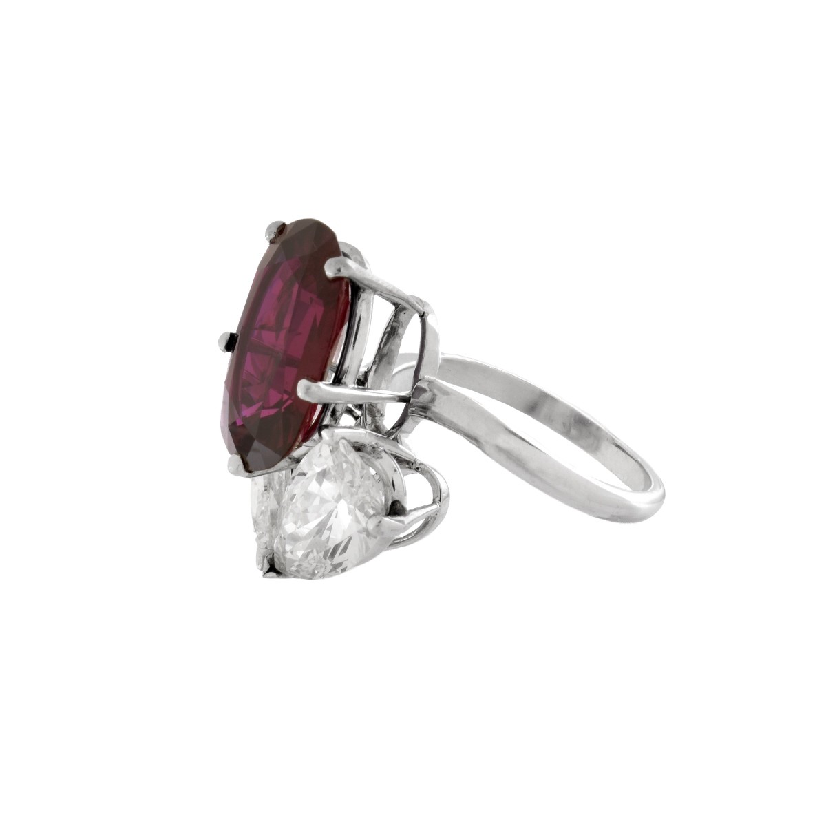 Ruby, Diamond and Platinum Ring