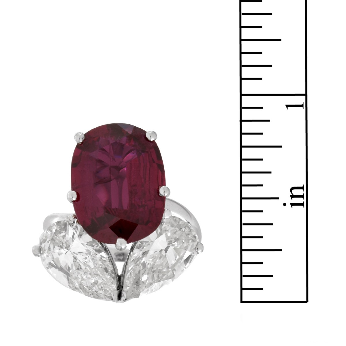 Ruby, Diamond and Platinum Ring