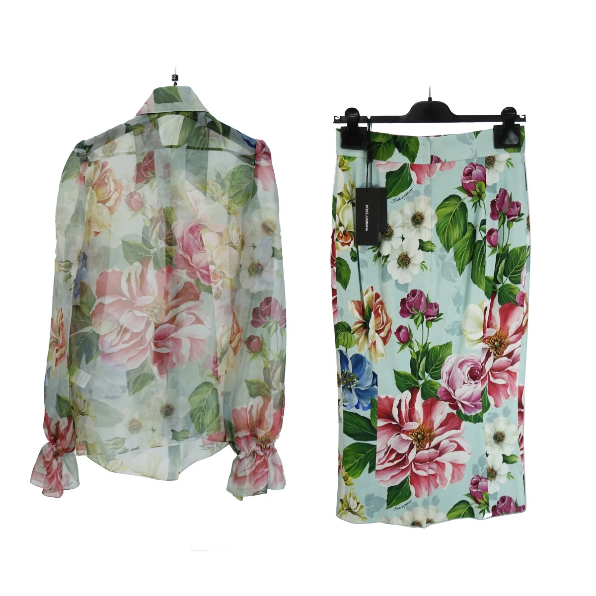 Dolce & Gabbana Long Sleeve Shirt and Skirt Set