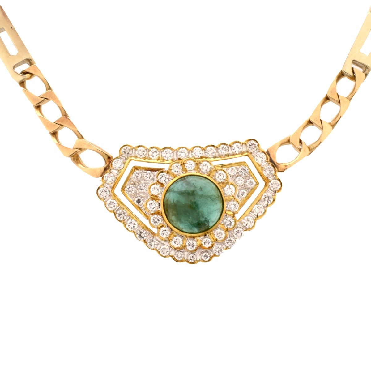 Emerald and Diamond Pendant Necklace