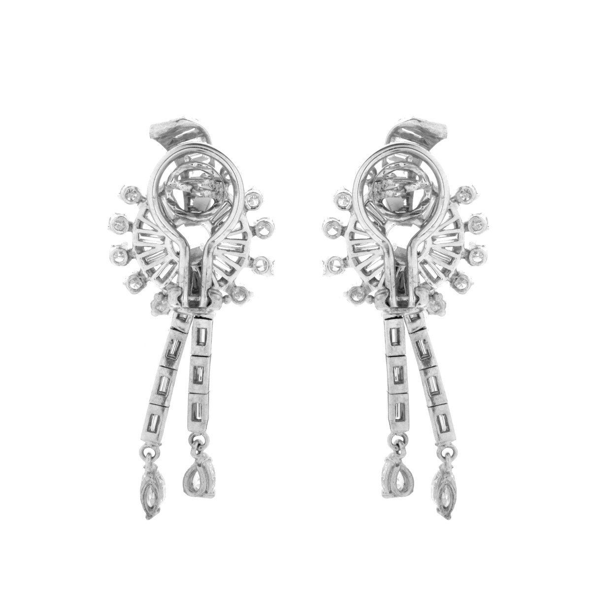 Art Deco Diamond and Platinum Earrings