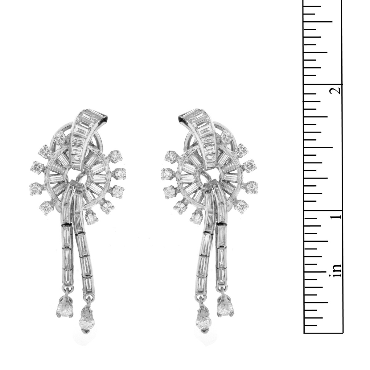 Art Deco Diamond and Platinum Earrings