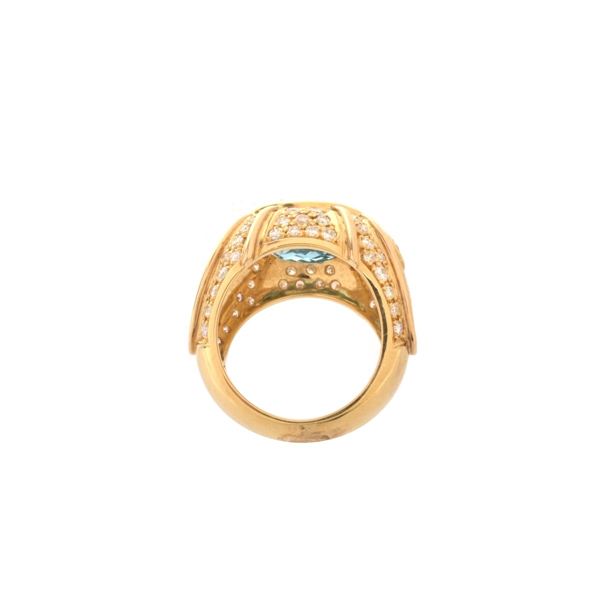 Aquamarine, Diamond and 18K Ring