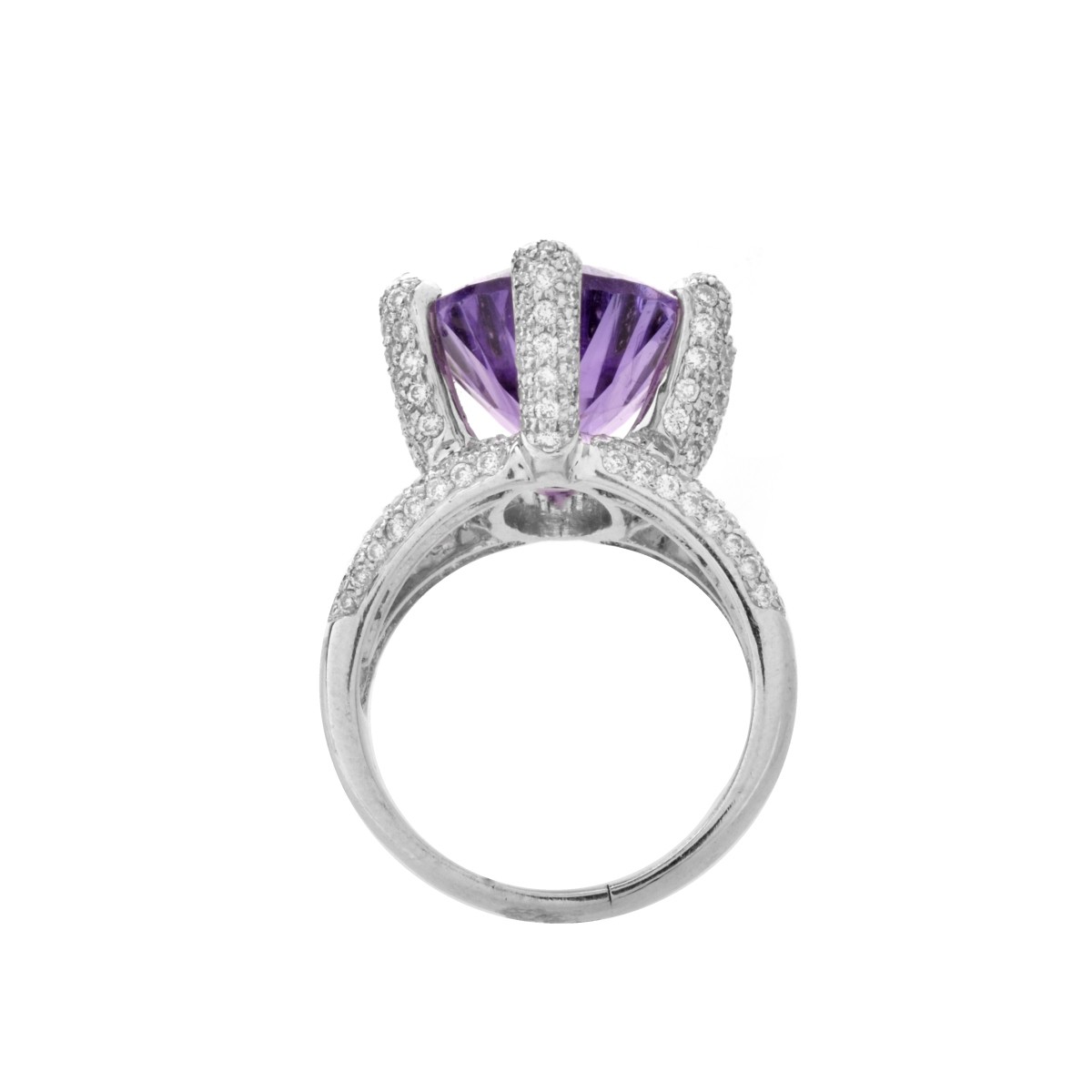 Amethyst, Diamond and 14K Ring