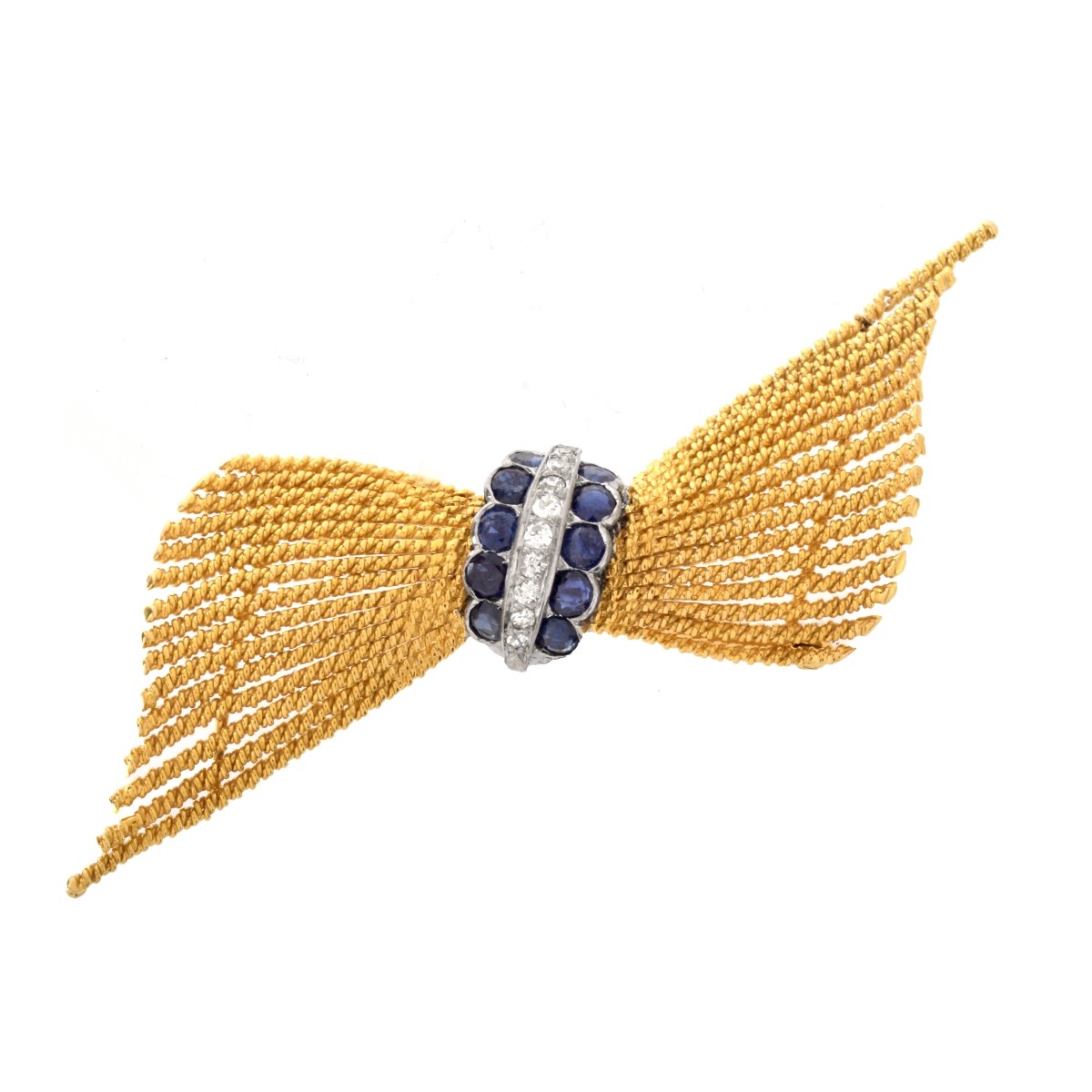 Diamond, Sapphire and 18K Pin