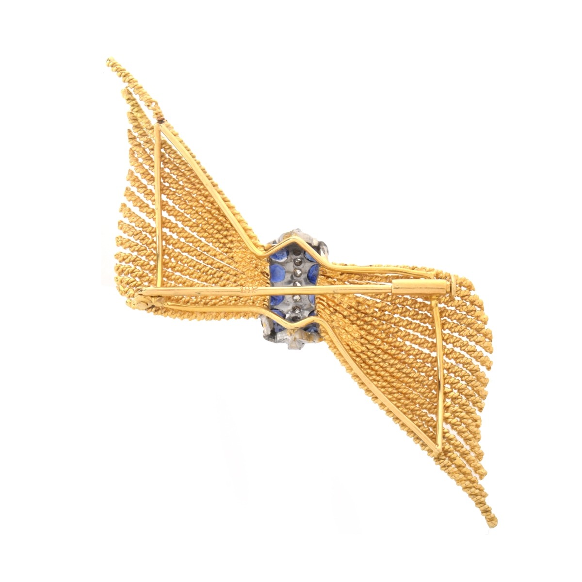 Diamond, Sapphire and 18K Pin