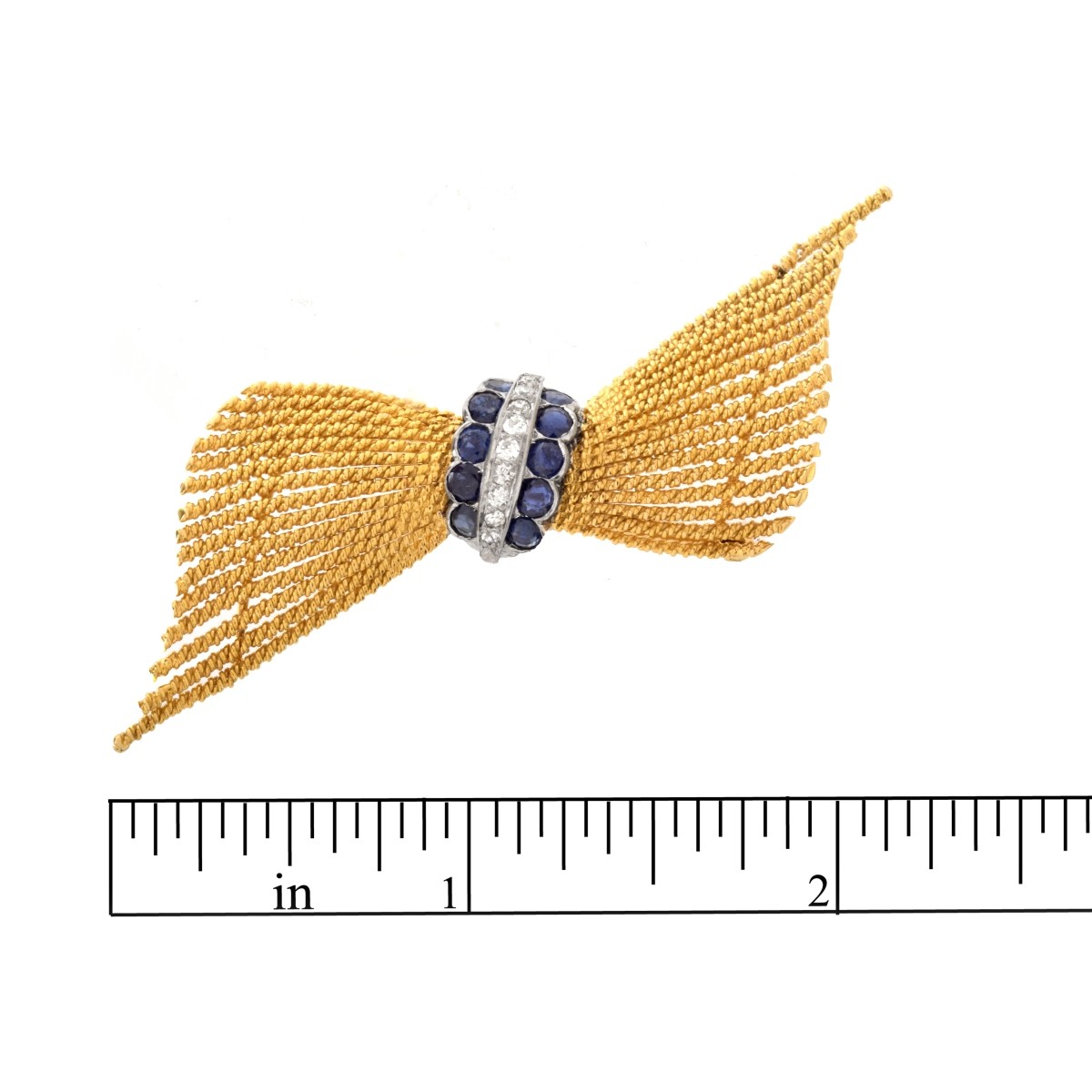 Diamond, Sapphire and 18K Pin