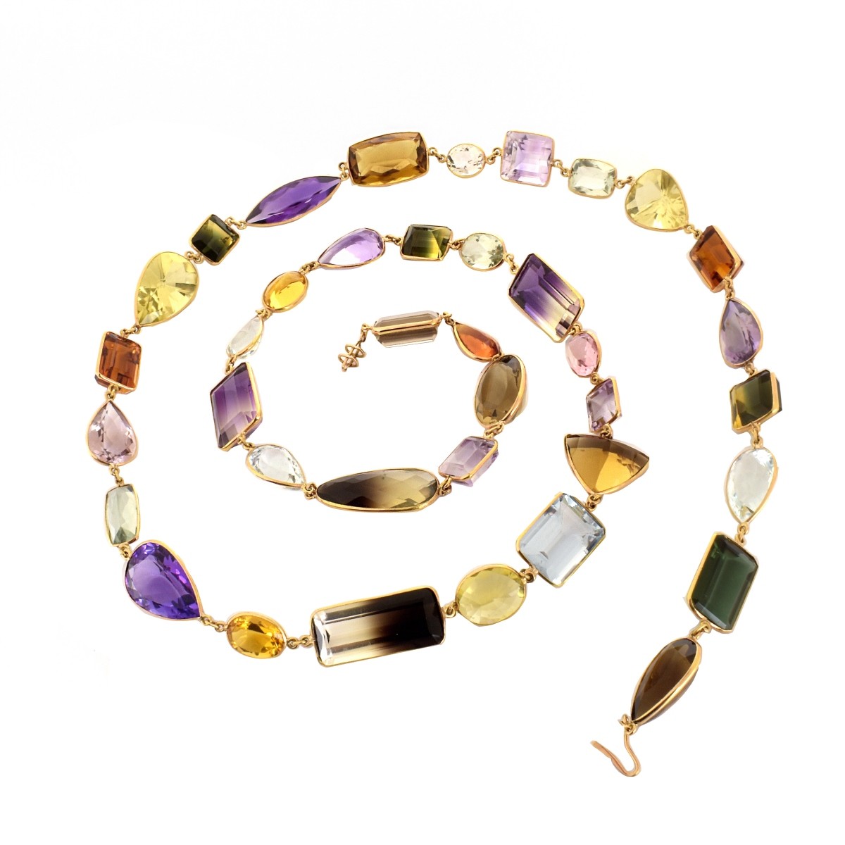 Multi Gemstone and 18K Necklace