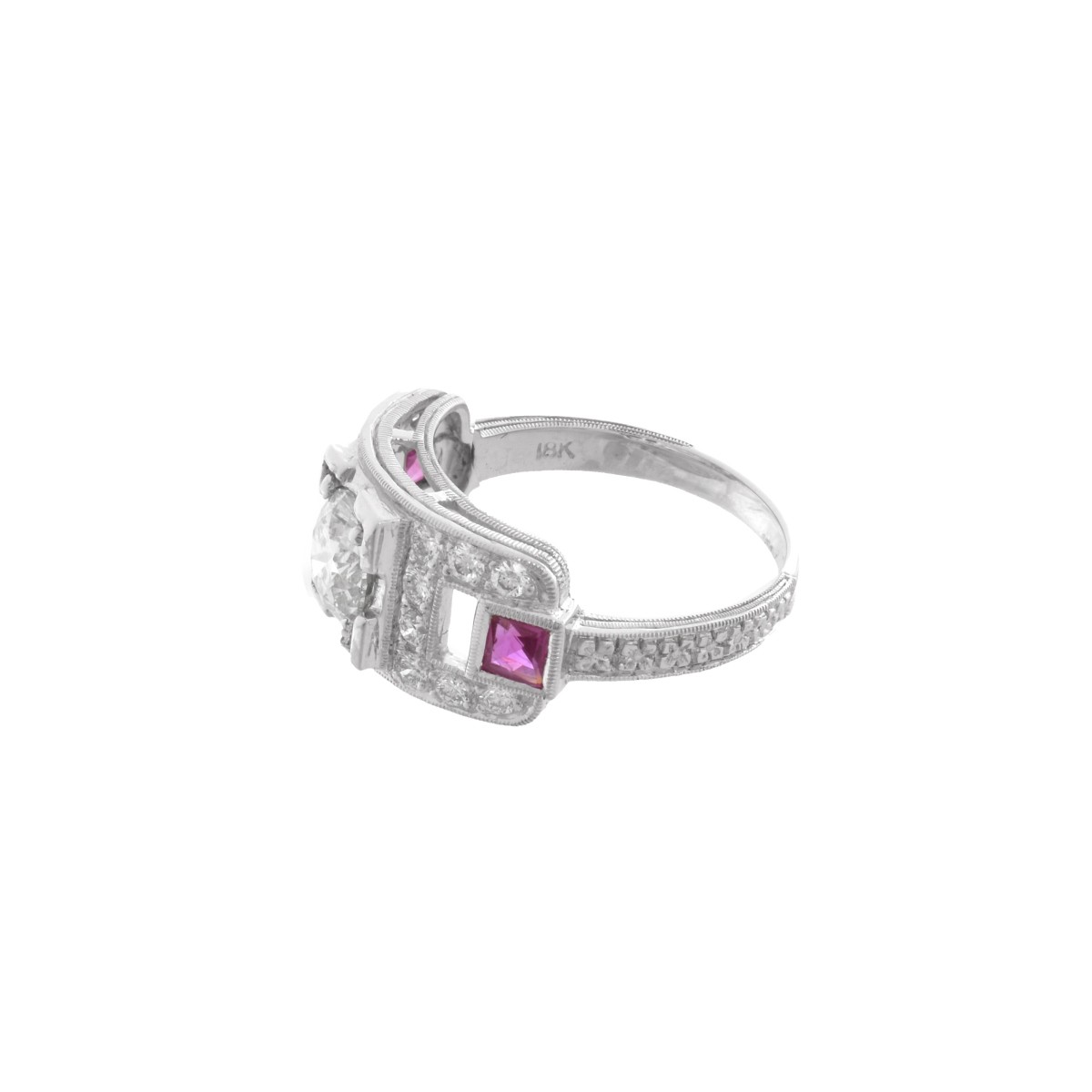 Diamond, Ruby and 18K Ring