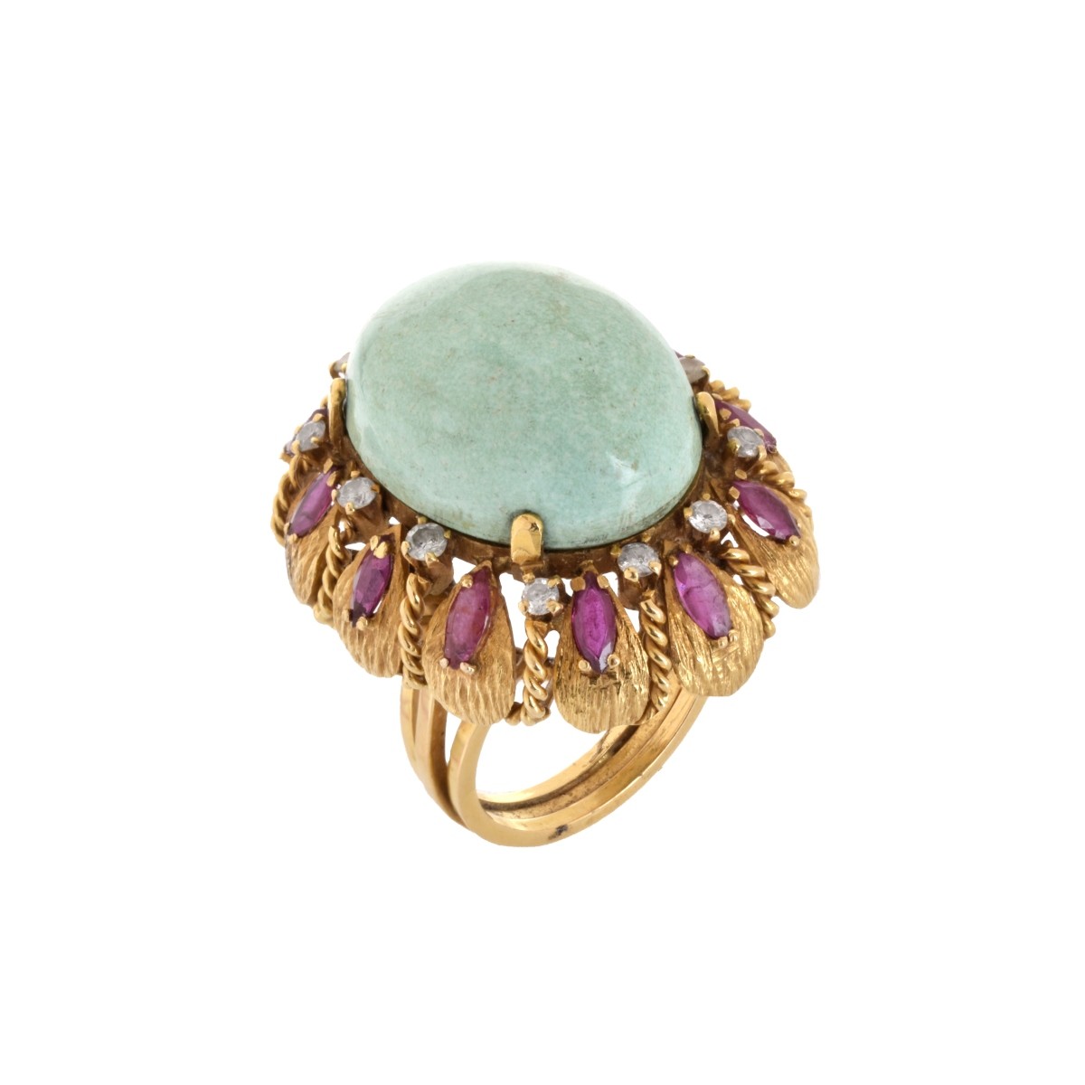 Amazonite, Ruby, Diamond and 18K Ring