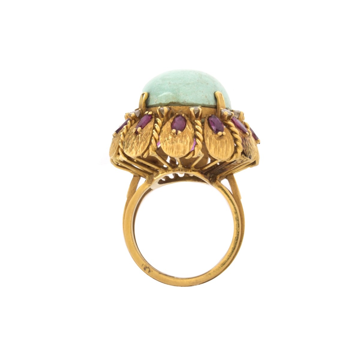 Amazonite, Ruby, Diamond and 18K Ring