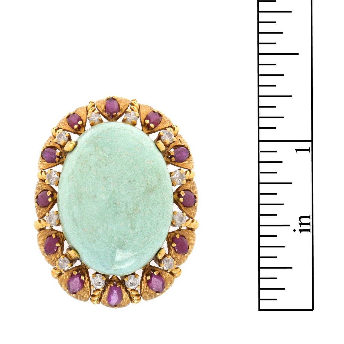 Amazonite, Ruby, Diamond and 18K Ring