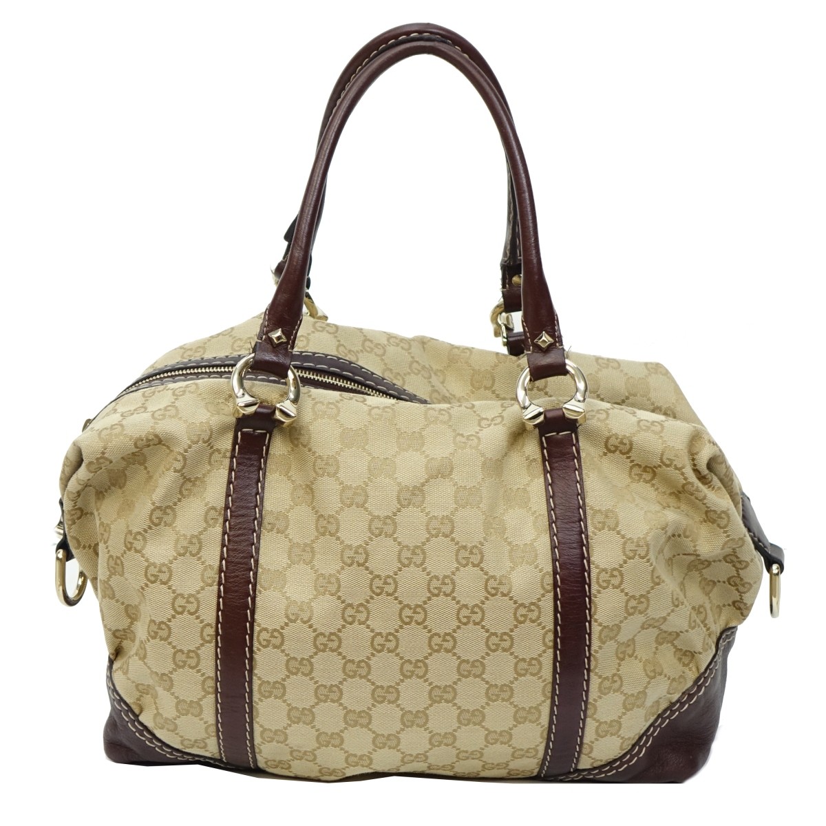 Gucci GG Monogram Horsebit Nail Shoulder Bag