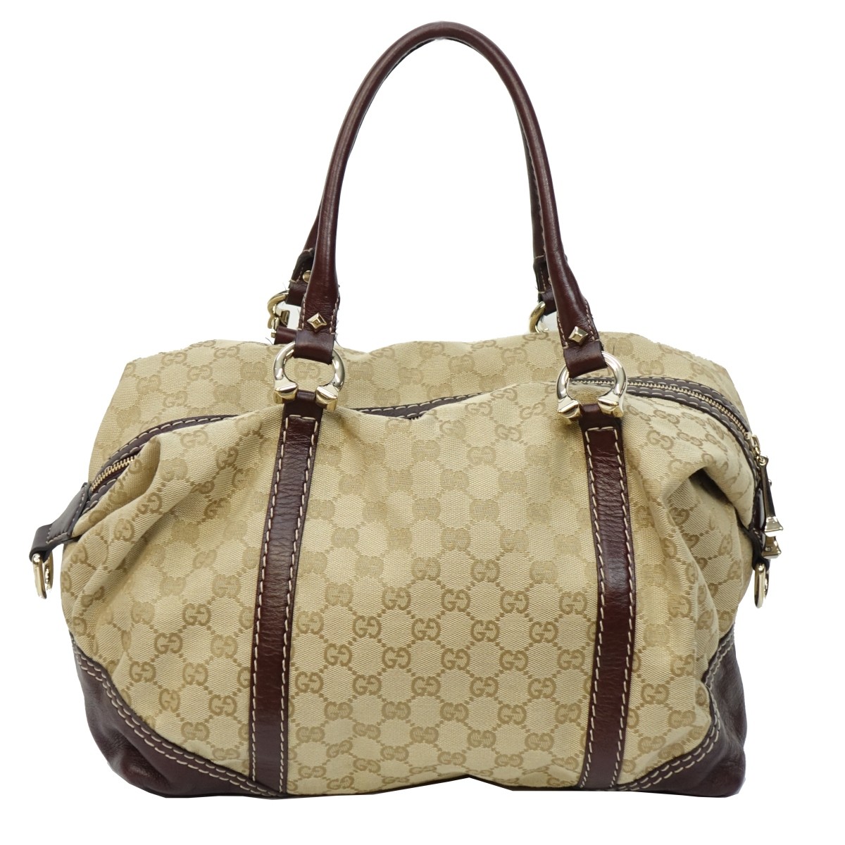 Gucci GG Monogram Horsebit Nail Shoulder Bag