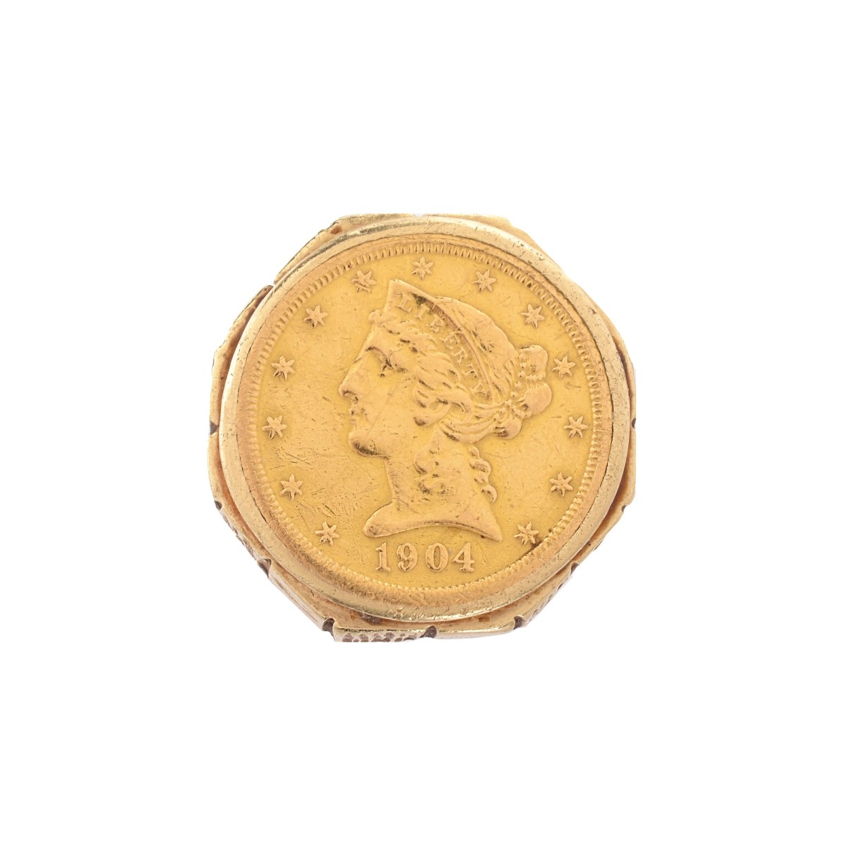 US $5 Gold Coin Ring