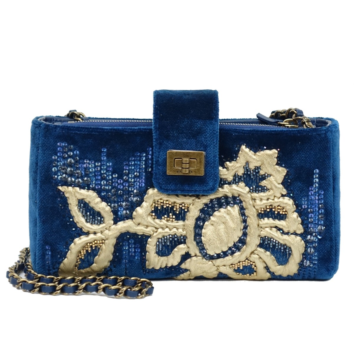 Chanel Velvet Embroidered Clutch