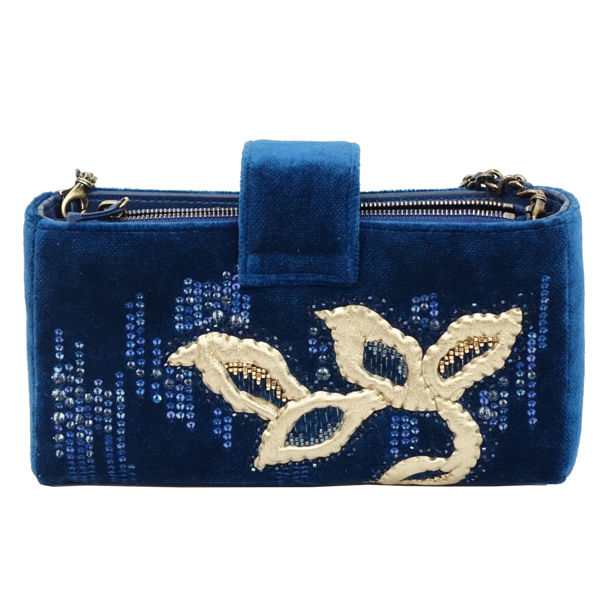 Chanel Velvet Embroidered Clutch