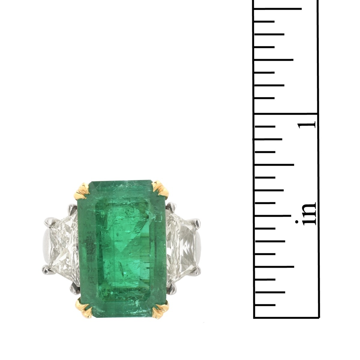 AGL Emerald, Diamond and 14K Ring