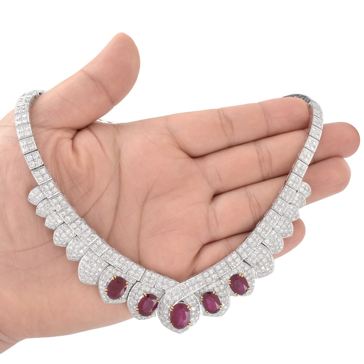 Ruby, Diamond and 18K Necklace