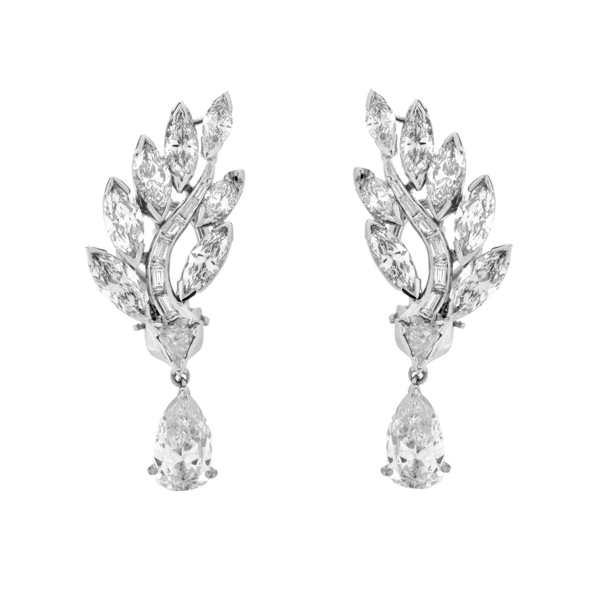 Diamond and Platinum Earrings