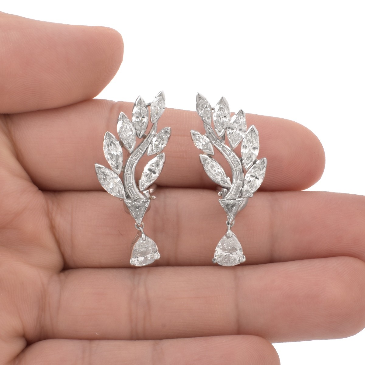 Diamond and Platinum Earrings