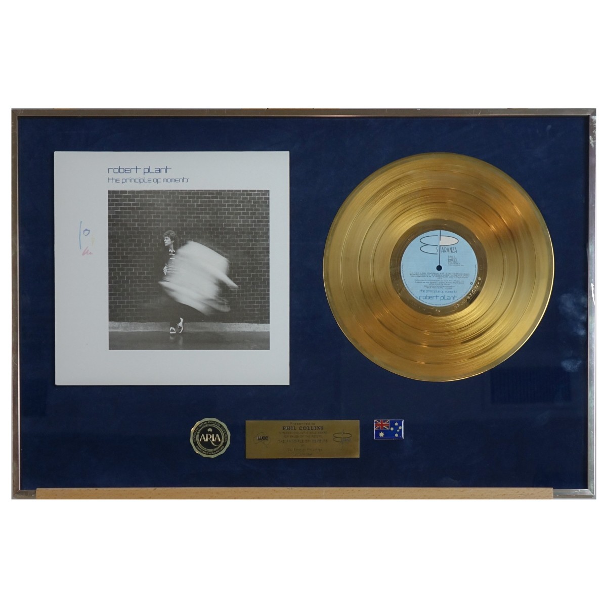 Phil Collins-Robert Plant Certified Gold LP Award