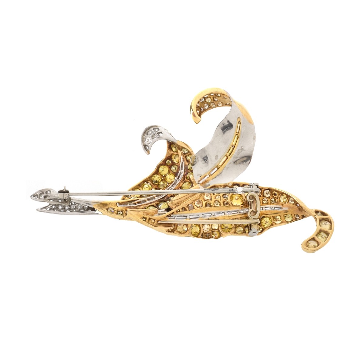 Diamond, Platinum and 18K Brooch