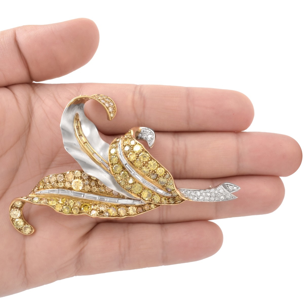 Diamond, Platinum and 18K Brooch