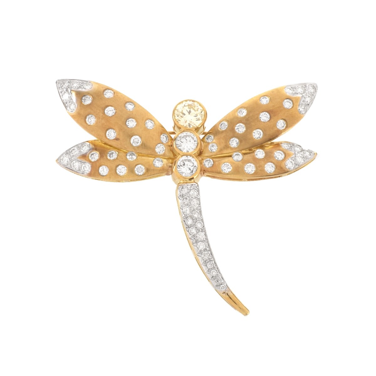 Diamond and 18K Brooch