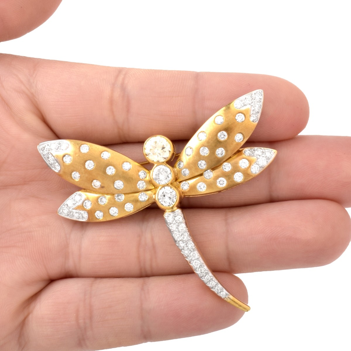 Diamond and 18K Brooch