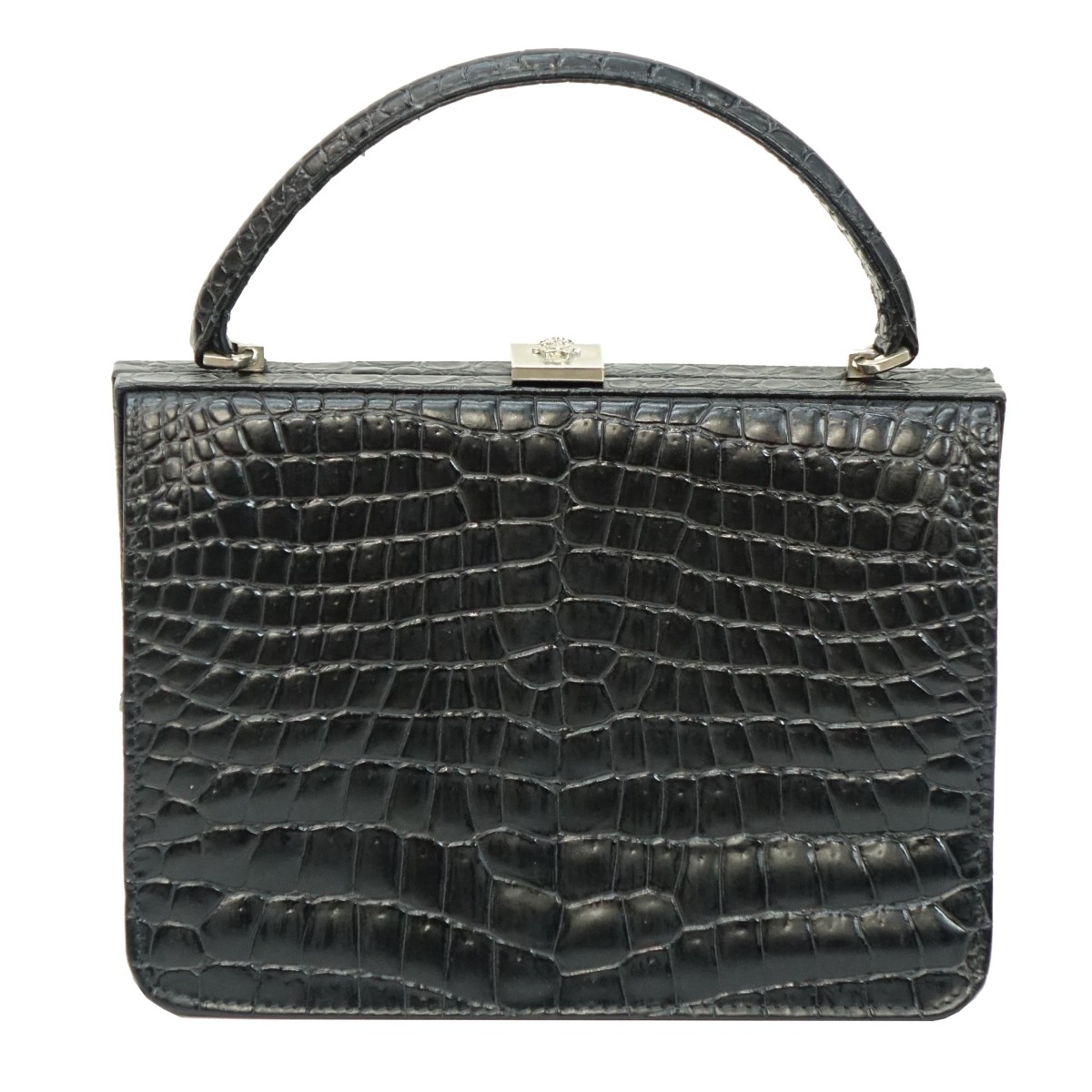 Sold at Auction: Gianni Versace Croc Embossed Shoulder Bag