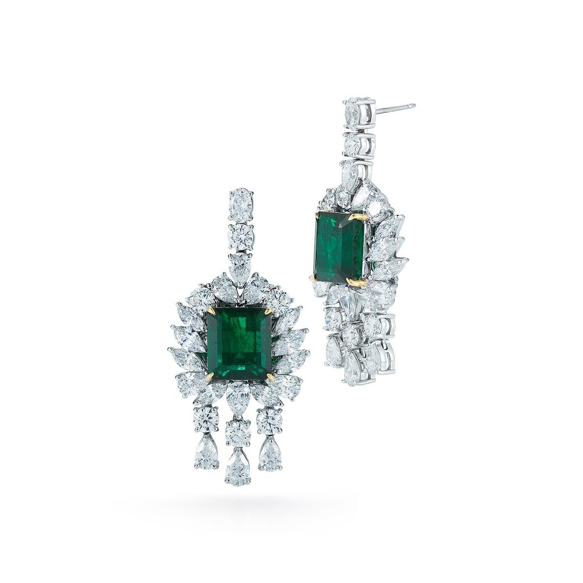 GIA & C. Dunaigre Emerald and Diamond Earrings